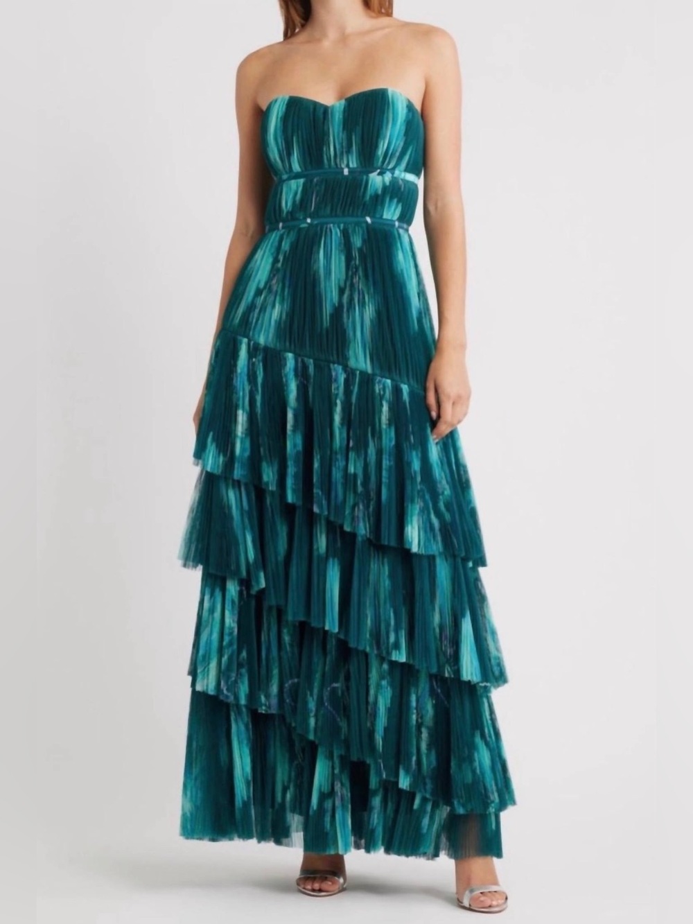 Hutch Lanza Teal Strapless Dress